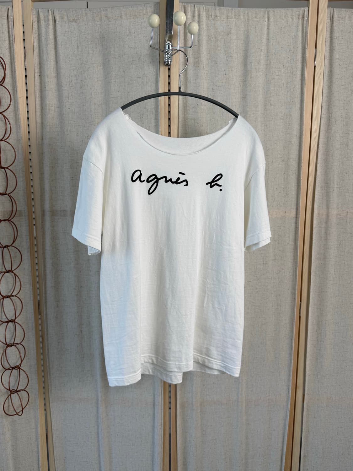 Agnes B. 아네스베 보트넥 컷팅 티셔츠 상품이미지2