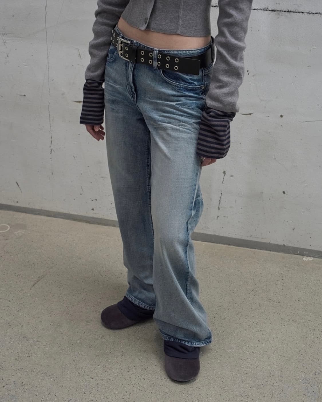 LCDC wide leg washed denim 상품이미지2