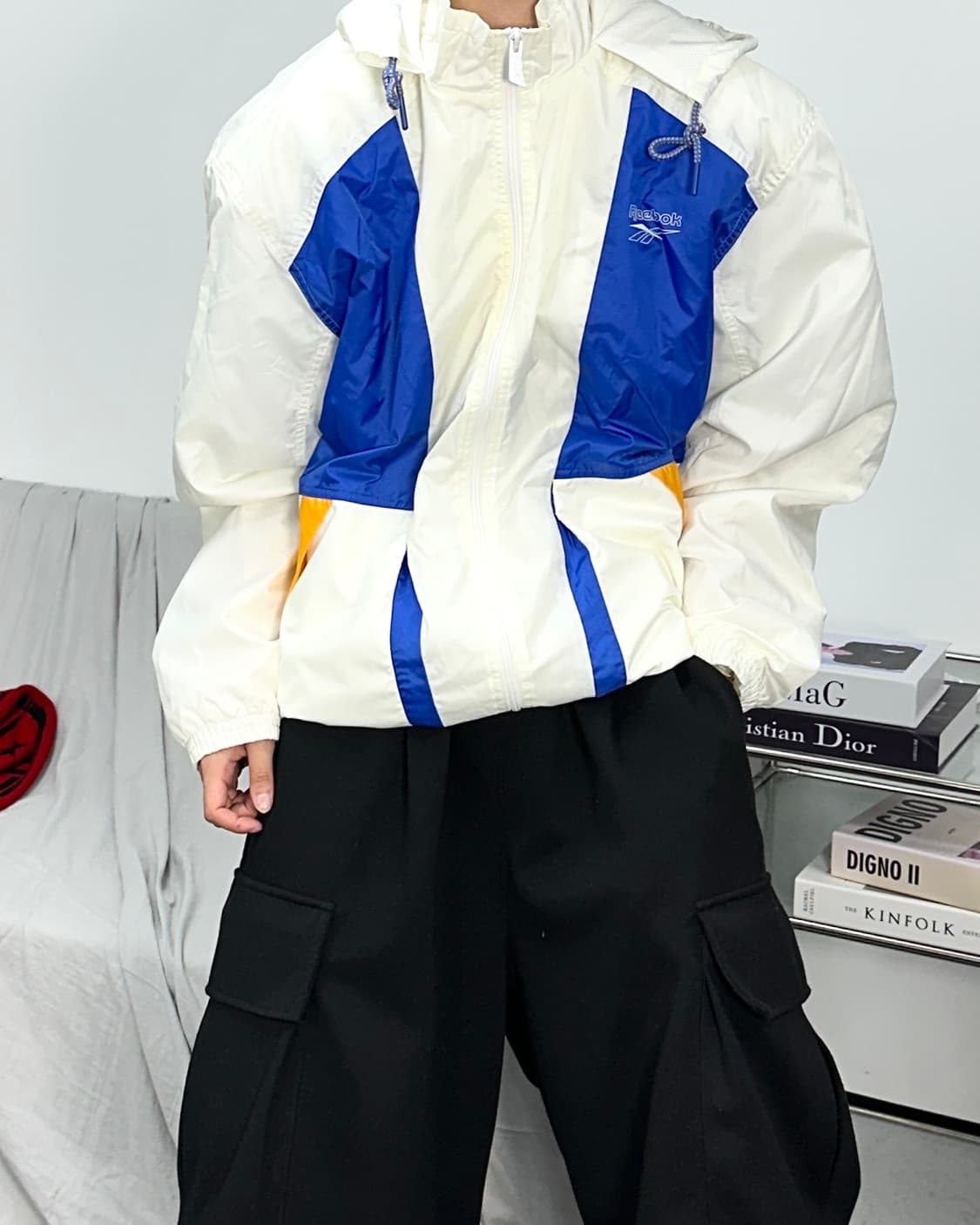 리복 믹스컬러 올드스쿨 바람막이 2XL 상품이미지2