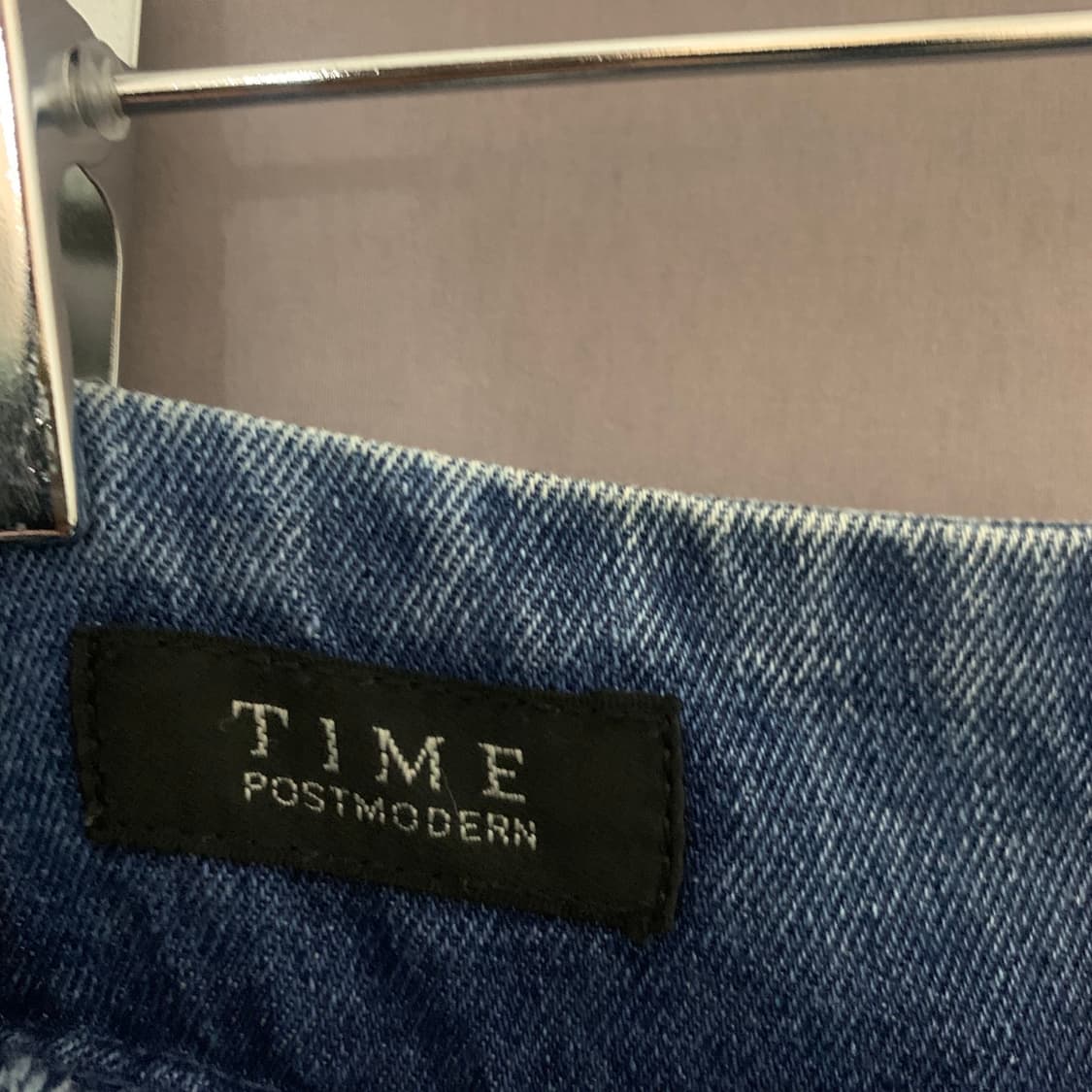 25인치 타임 21 밴딩 데님 믹스 플레어 롱 스커트 청치마 상품이미지5