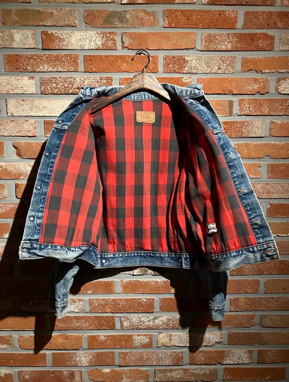 80s USA 빈티지 리바이스 3세대 버팔로 안감 데님 트러커 자켓 상품이미지6