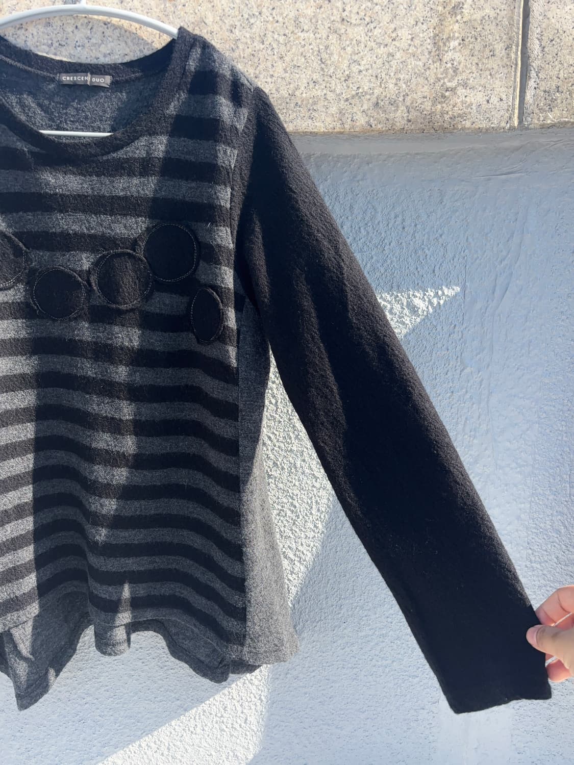 crescent duo 언발 스트라이프 배색 티셔츠 상품이미지4