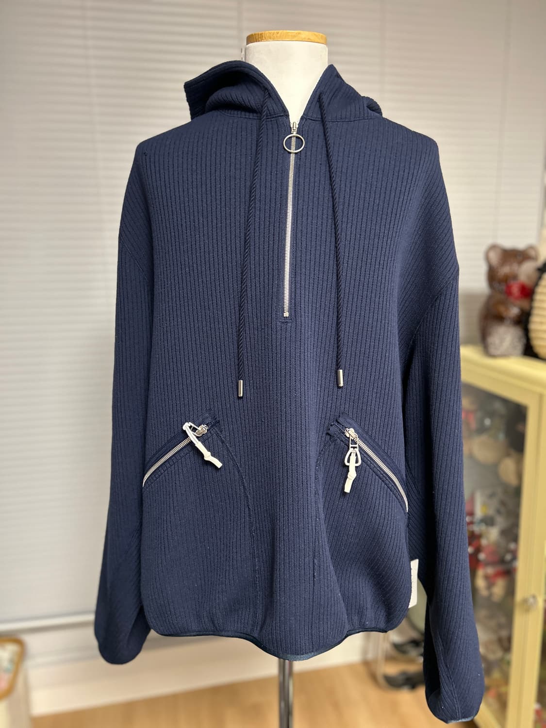 NAME. 네이비 니트 풀오버 후드 자켓 2 상품이미지1