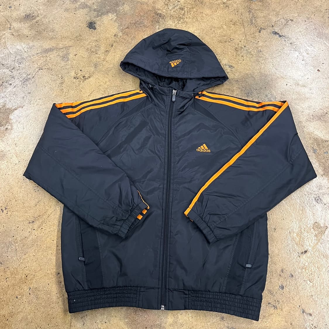 [정품/95] 아디다스 후드 바람막이 블랙 오렌지 삼선 b18 상품이미지2