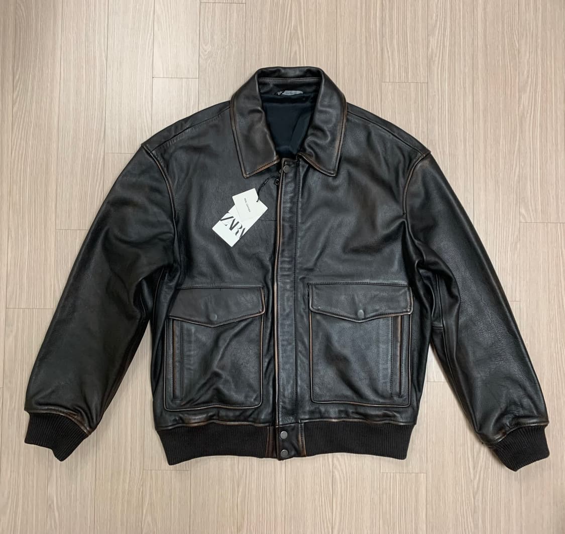 자라 포켓 레더 자켓 소가죽 A-2 자켓 상품이미지6