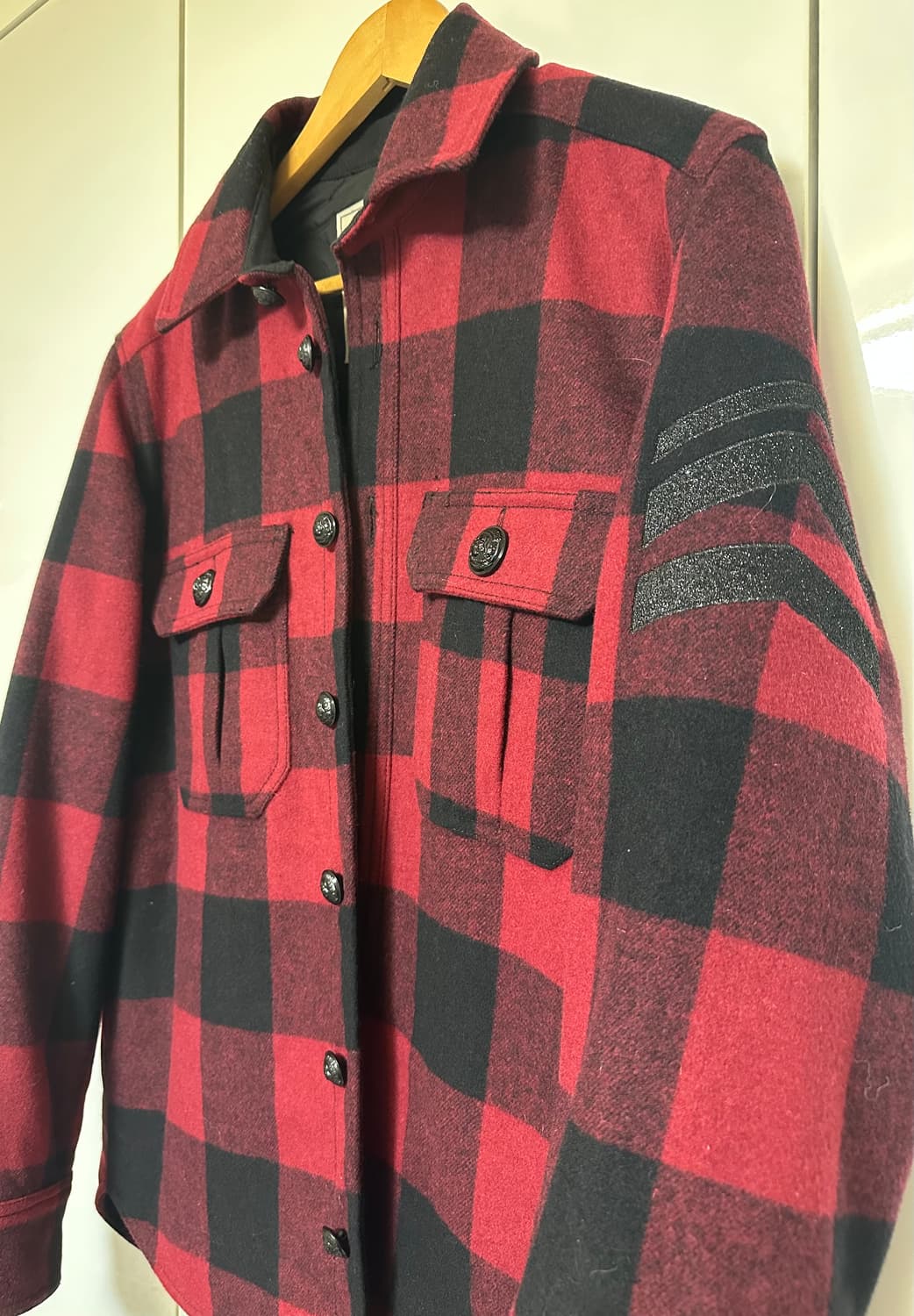 자딕앤볼테르 레드 블랙 체크 셔츠 울누빔자켓 상품이미지2