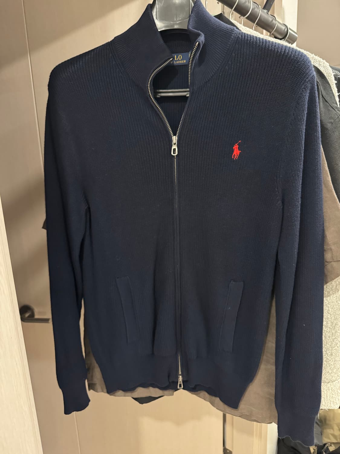 폴로 집업니트 네이비 M 상품이미지1