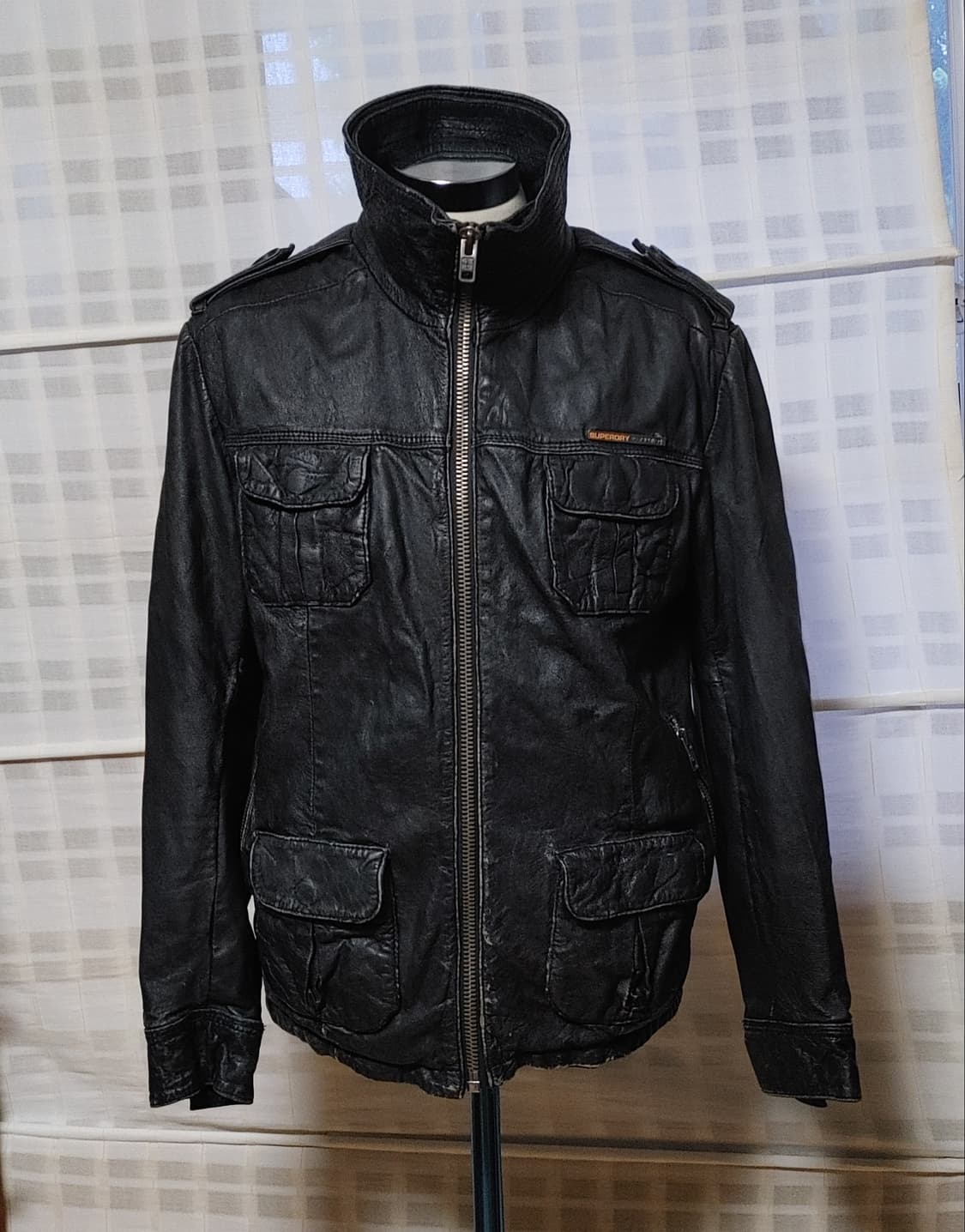 (100% 가죽) 슈퍼드라이 빈티지 가죽 자켓 L (100~105) 상품이미지5