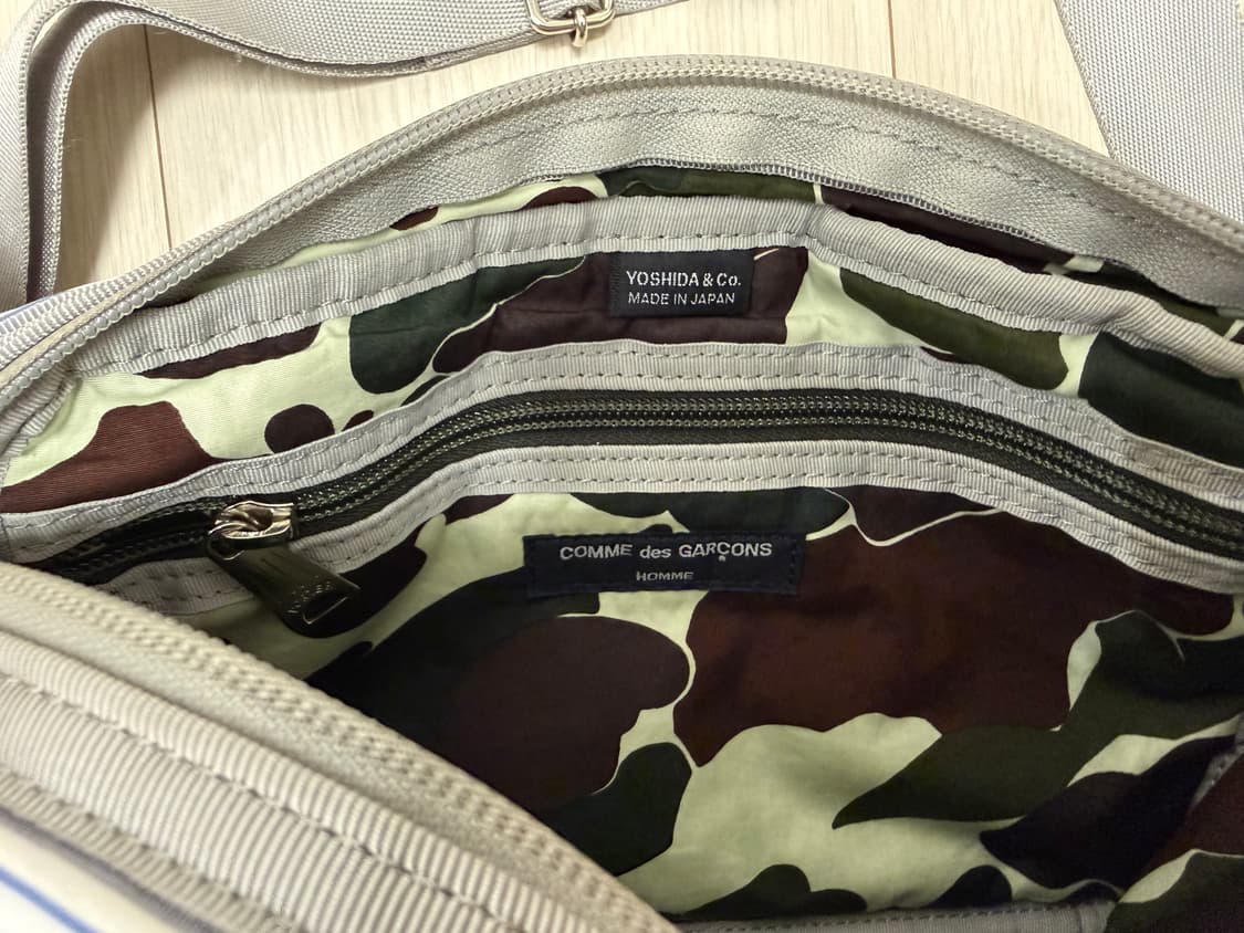 요시다 포터 X 꼼데가르송 옴므 콜라보 스트라이프 숄더백  상품이미지5
