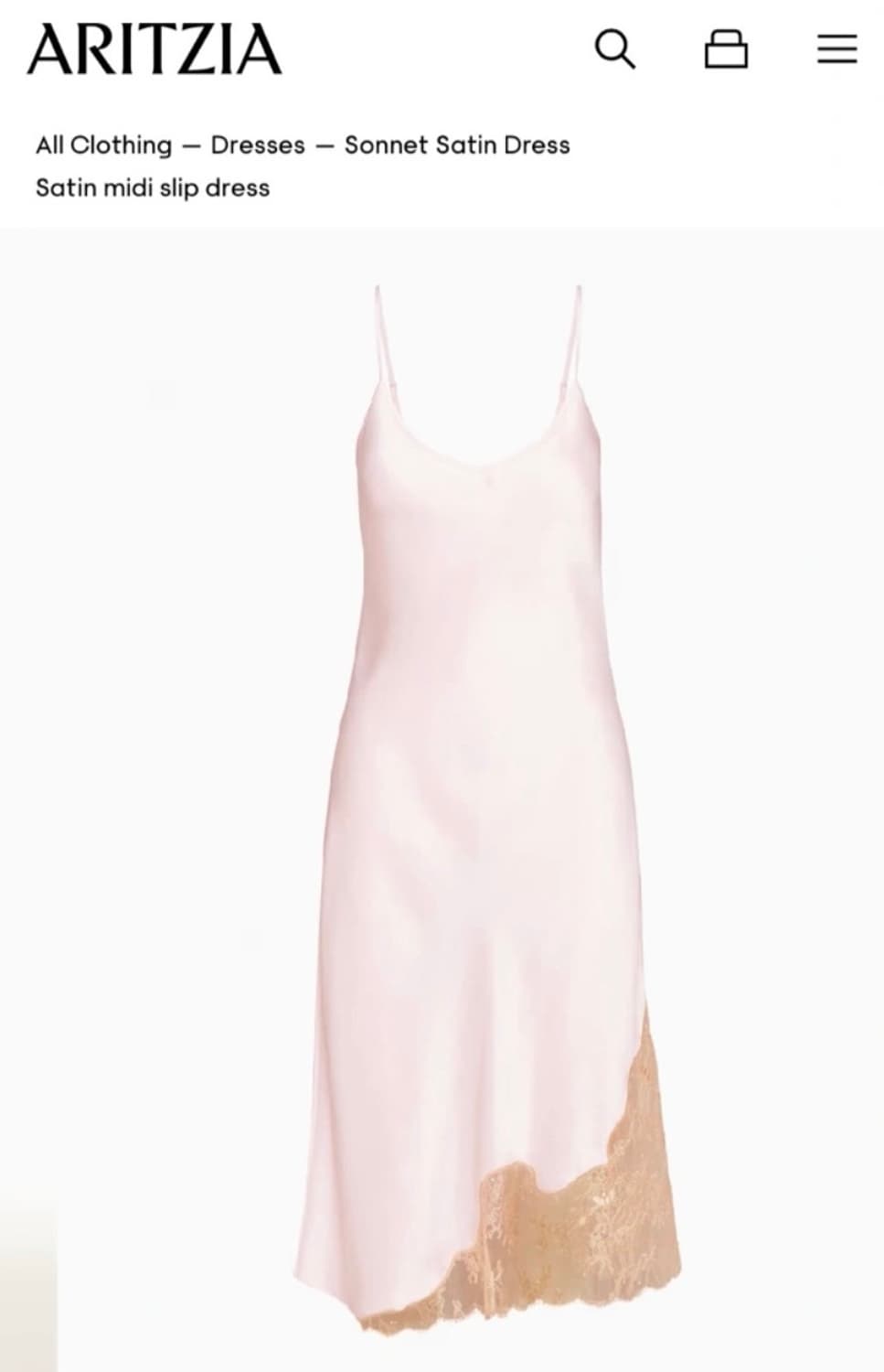 Aritzia Sonnet satin dress 상품이미지1