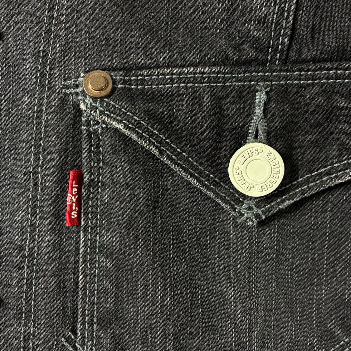 Levi's 리바이스 앤지니어드 진 흑청 본패치 데님 자켓 상품이미지5