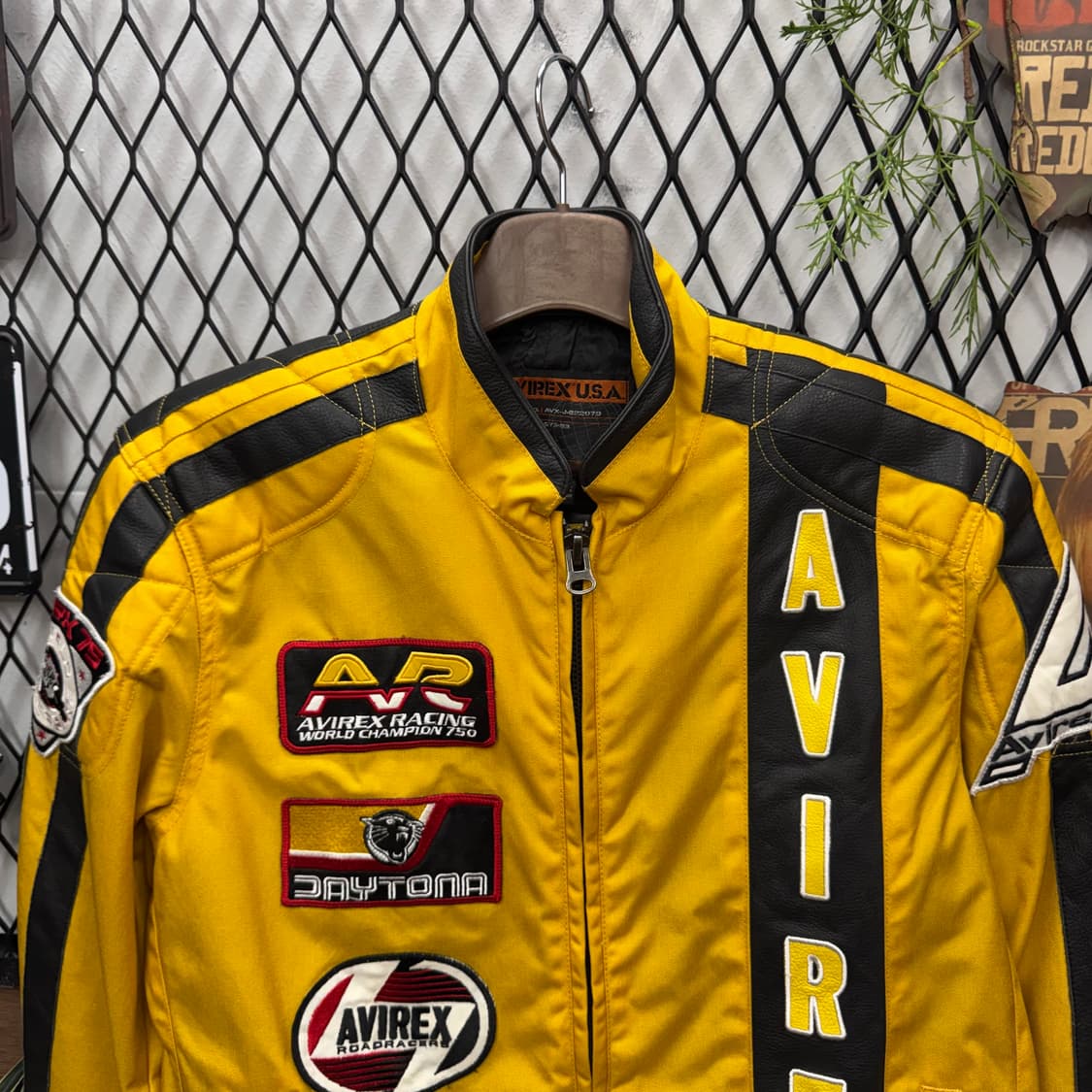 00s 아비렉스 데이토나 레이싱자켓 전후면 빅로고 포인트 옐로우 상품이미지3