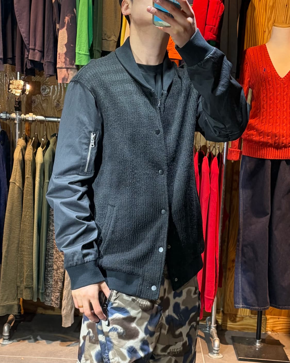 L A/X 아르마니 익스체인지 니티드 코튼 믹스 블루종 상품이미지1