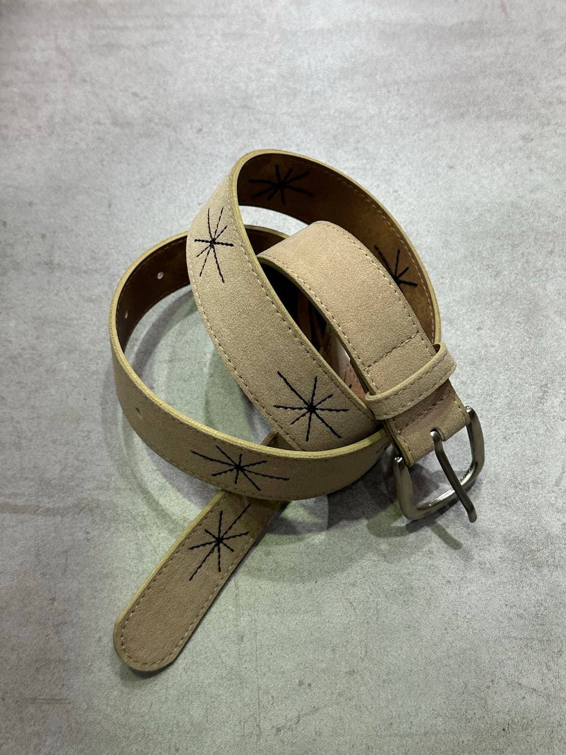 Shining suede belt- 샤이닝 자수 벨트/BEI 상품이미지1