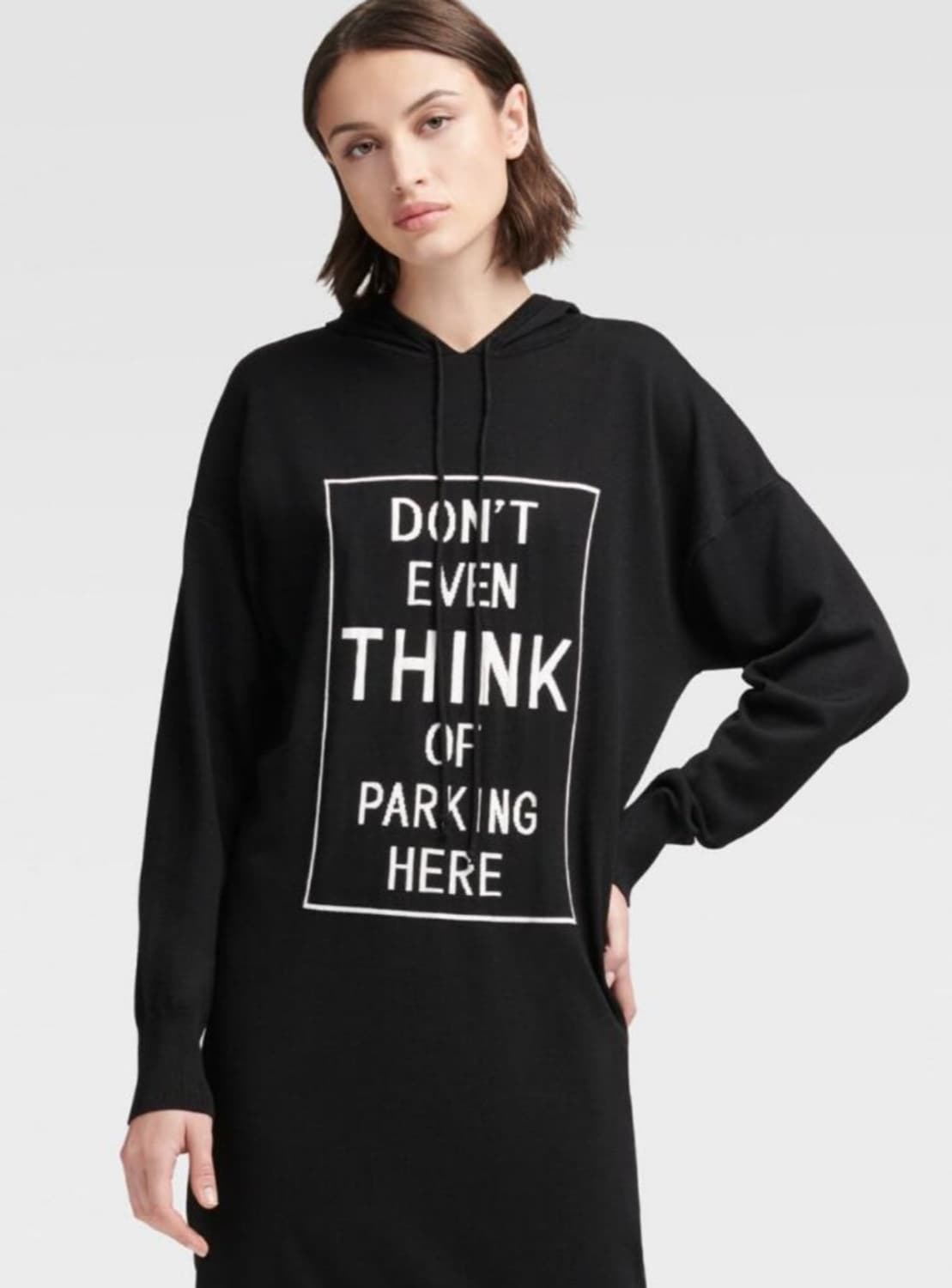 DKNY 블랙 후드 니트원피스 상품이미지3