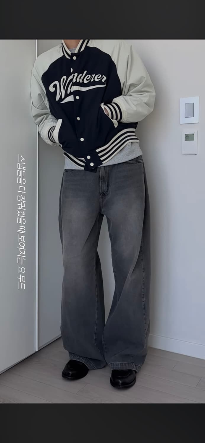 (XL) 데릭 추천 에잇세컨즈 레터링 베이스볼 자켓 판매 상품이미지2