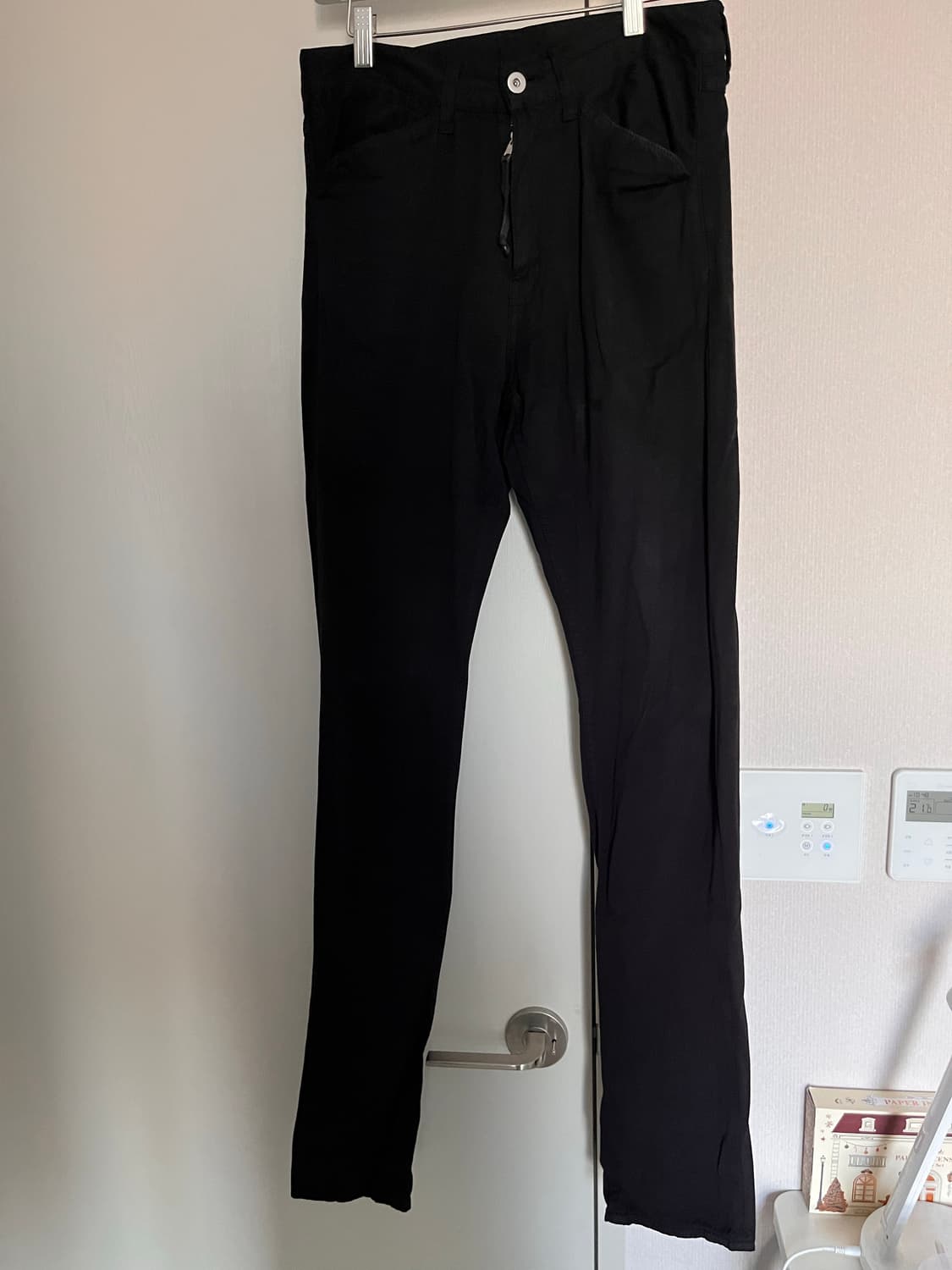 [30] 솔로이스트 블랙 코튼 팬츠 상품이미지1