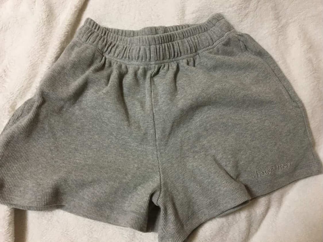 쓰리타임즈 코지 와플 쇼츠 멜란지 상품이미지2