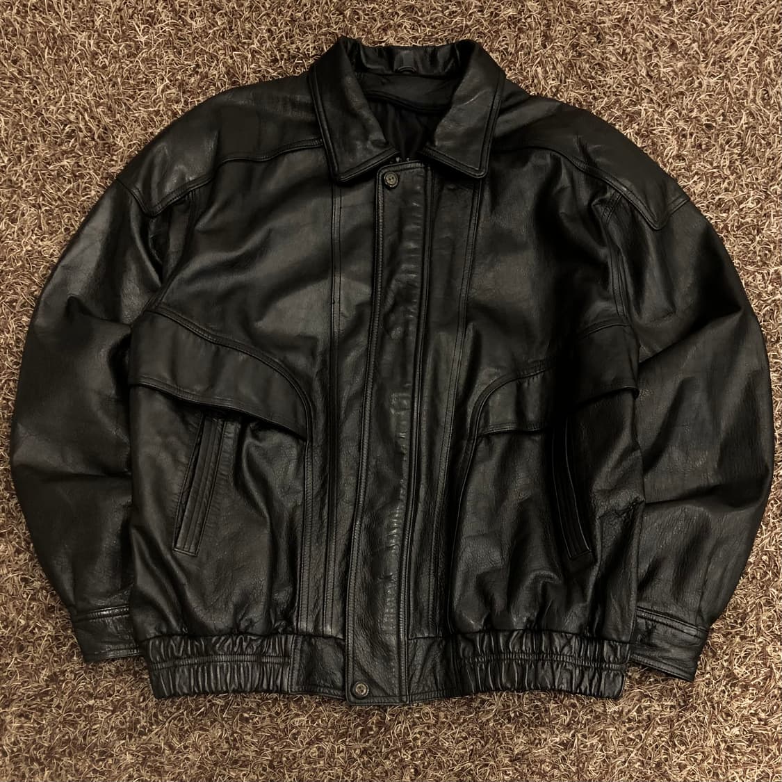 빈티지 소가죽 봄버 레더 가죽 자켓 상품이미지1