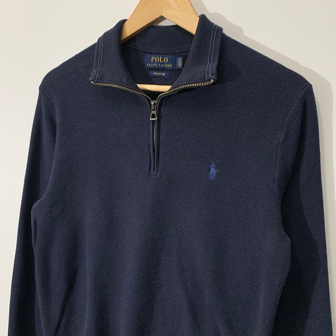 폴로 와플 피마코튼 반집업 니트 상품이미지2