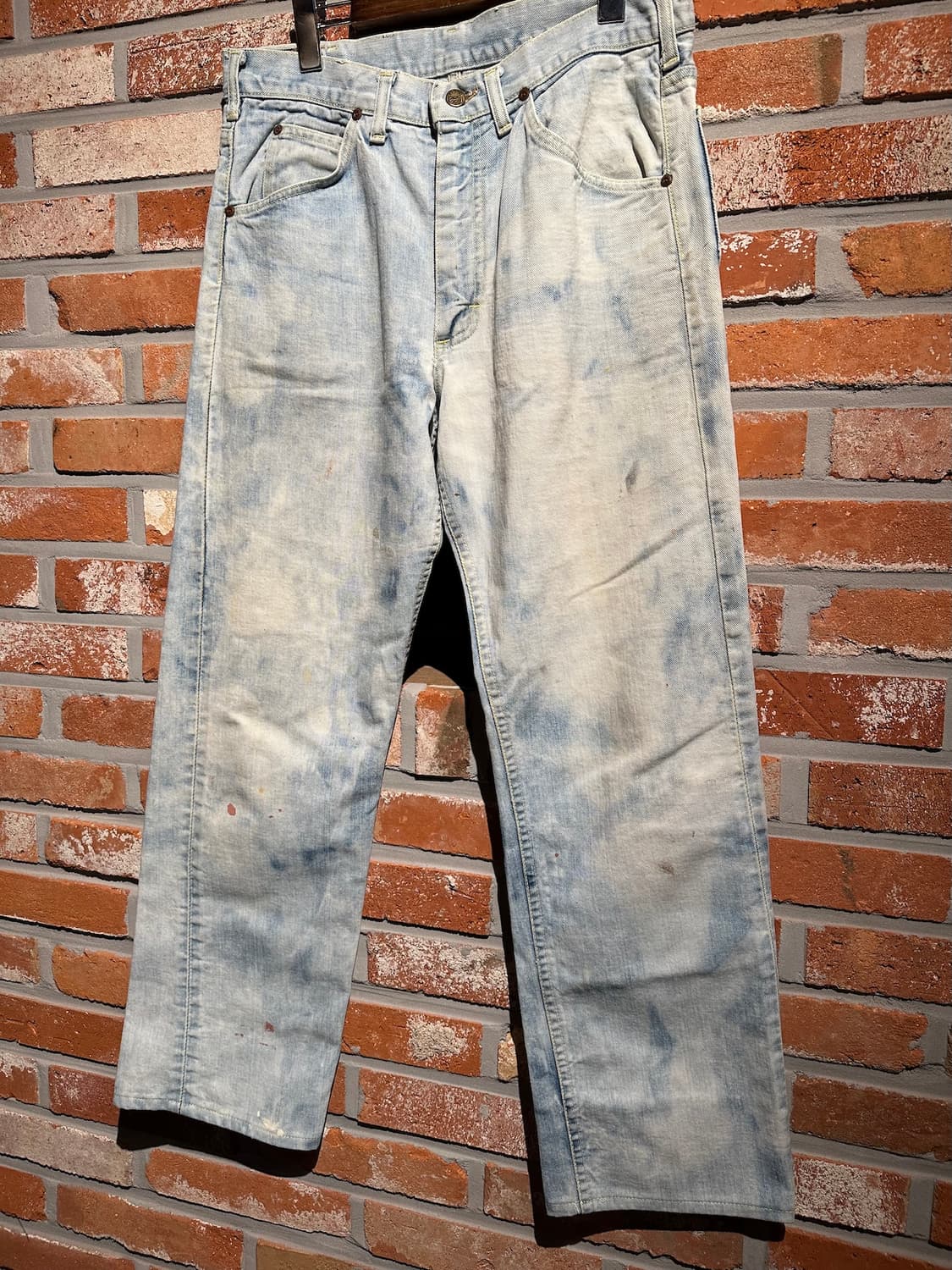 70s USA LEE 빈티지 리 200z 블랙 사이드 탭 데님 팬츠 상품이미지4