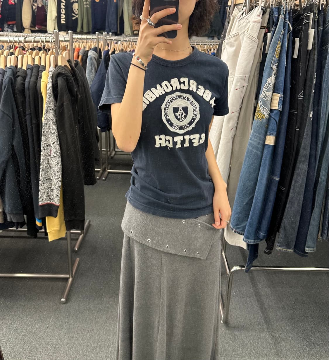 S) 아베크롬비 빈티지 패치 포인트 반팔 티셔츠 상품이미지1