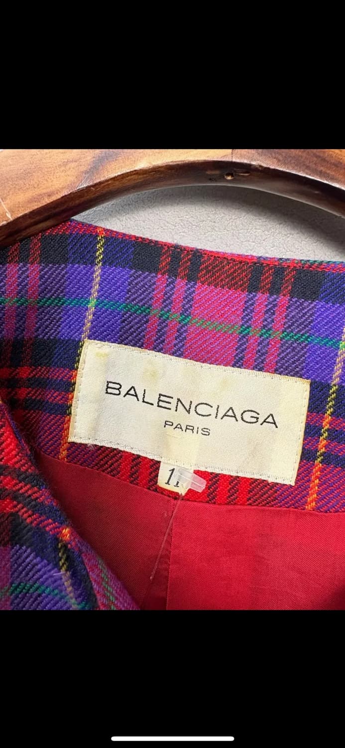 발렌시아가 논칼라 체크 자켓 H1877 상품이미지6