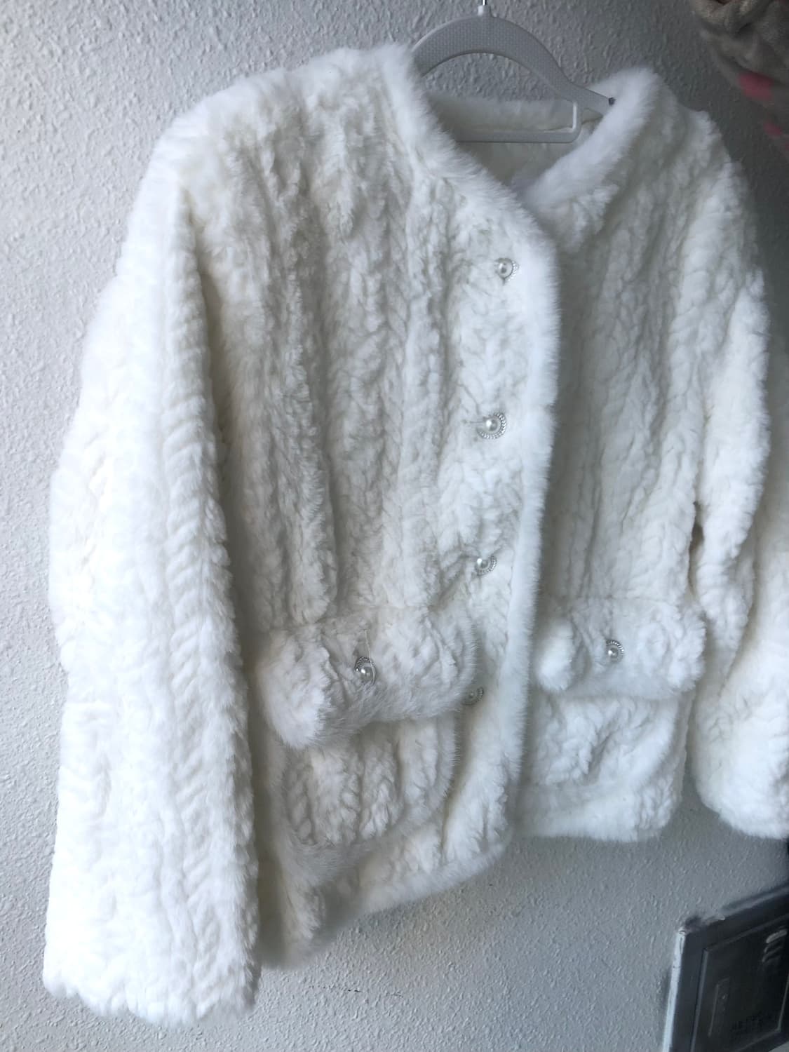 화이트 퍼 아이보리 퍼 자켓 상품이미지4