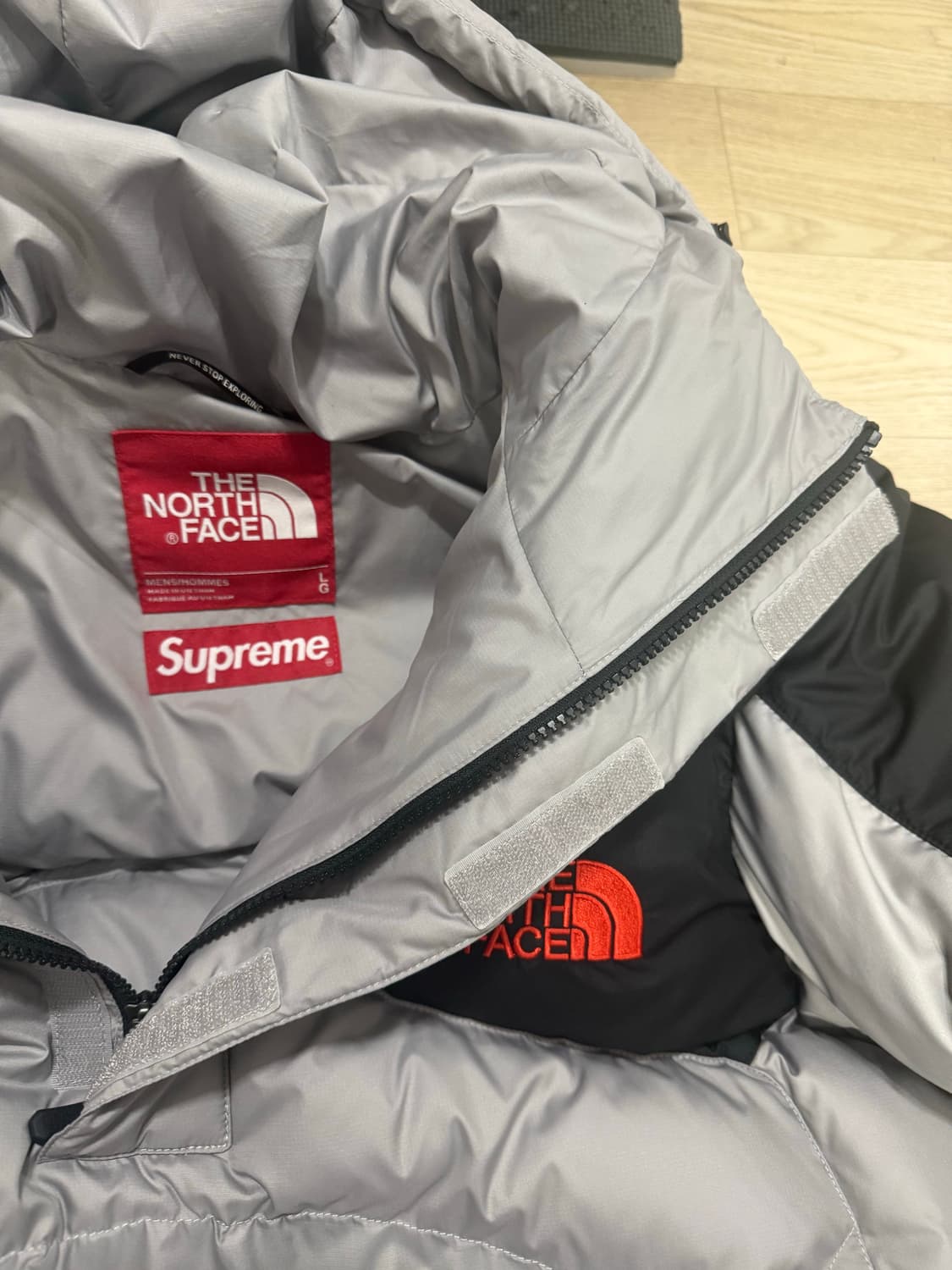 슈프림 x 노스페이스 800-필 하프 집 후드 풀오버 그레이 - 22FW 상품이미지5