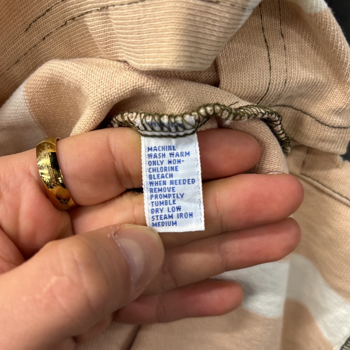 90s 폴로 랄프로렌 살몬 스트라이프 브라운포니 럭비셔츠 N912 상품이미지9