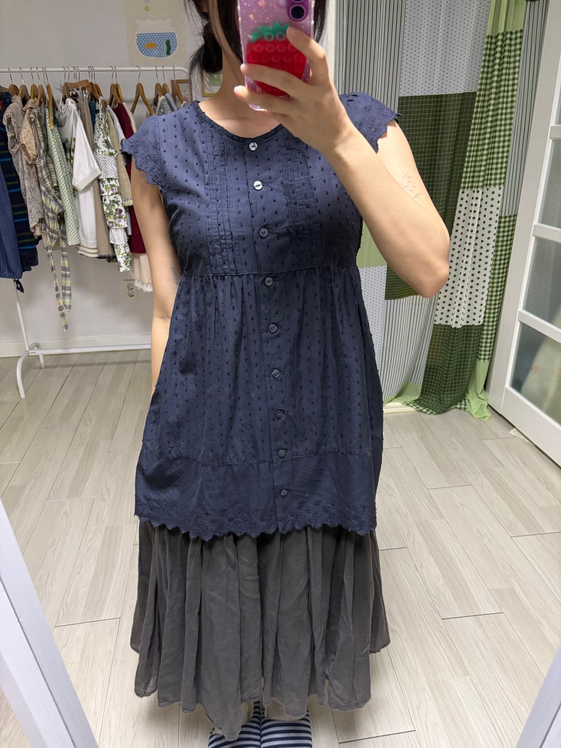 도트 반소매 블라우스 상품이미지9