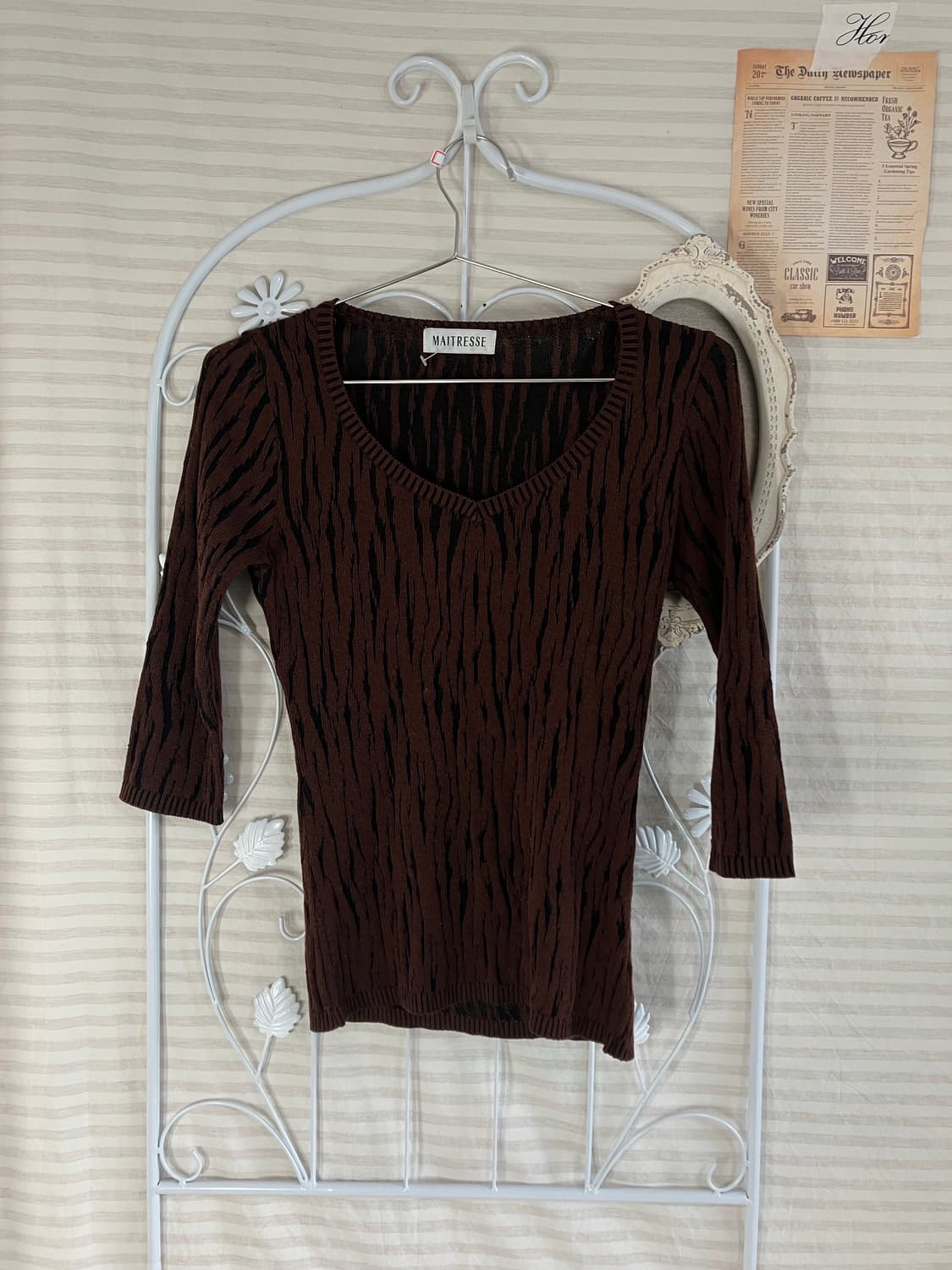 MAITRESSE 브라운 레오파드 슬림니트 상품이미지6