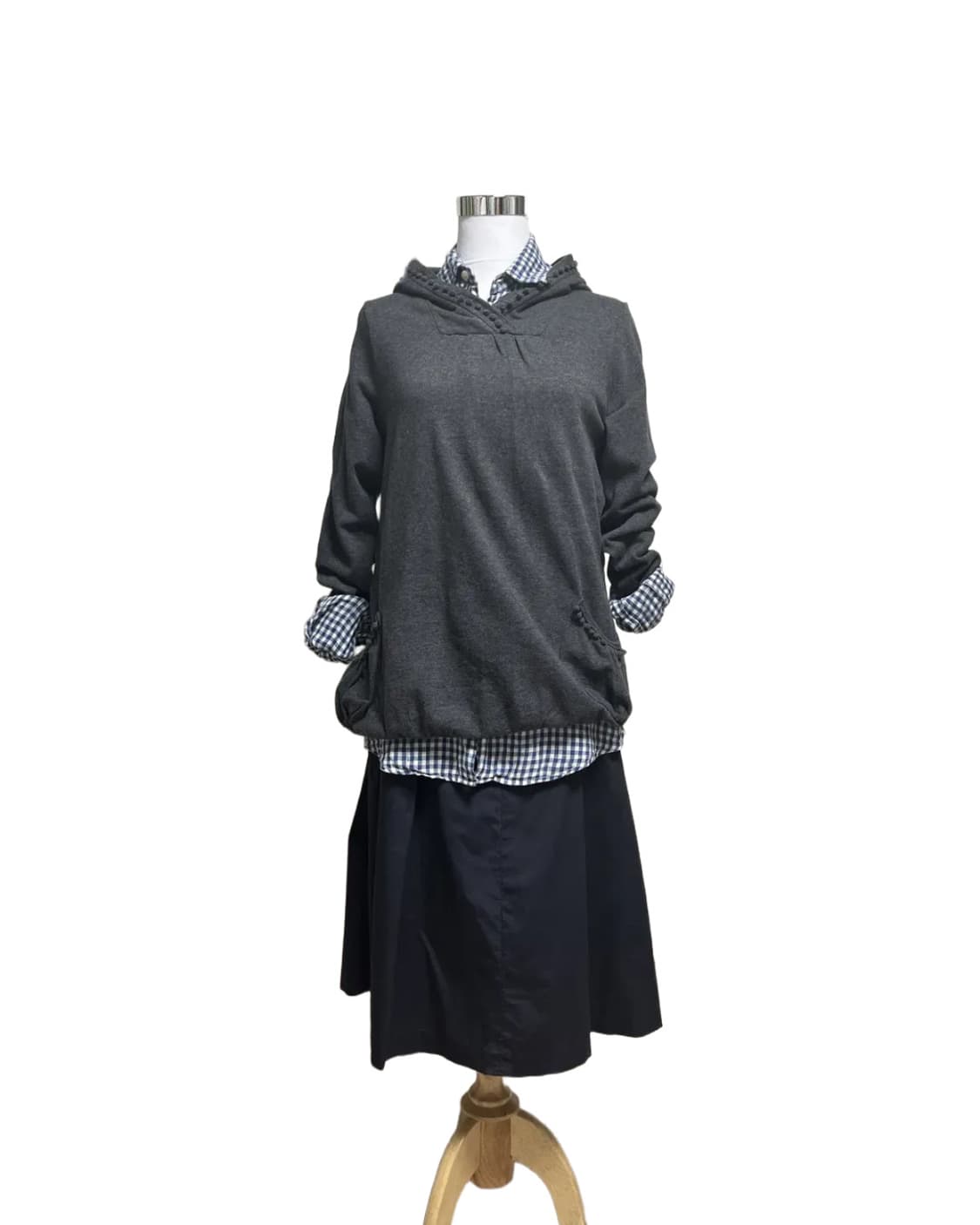 Navy pin tuck skirt 상품이미지6
