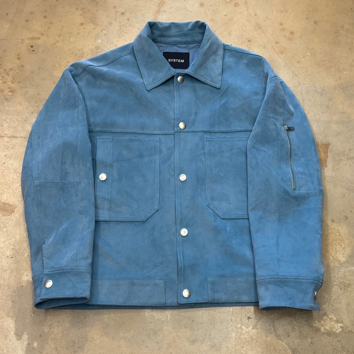 100 시스템 블루 스웨이드 자켓 상품이미지2