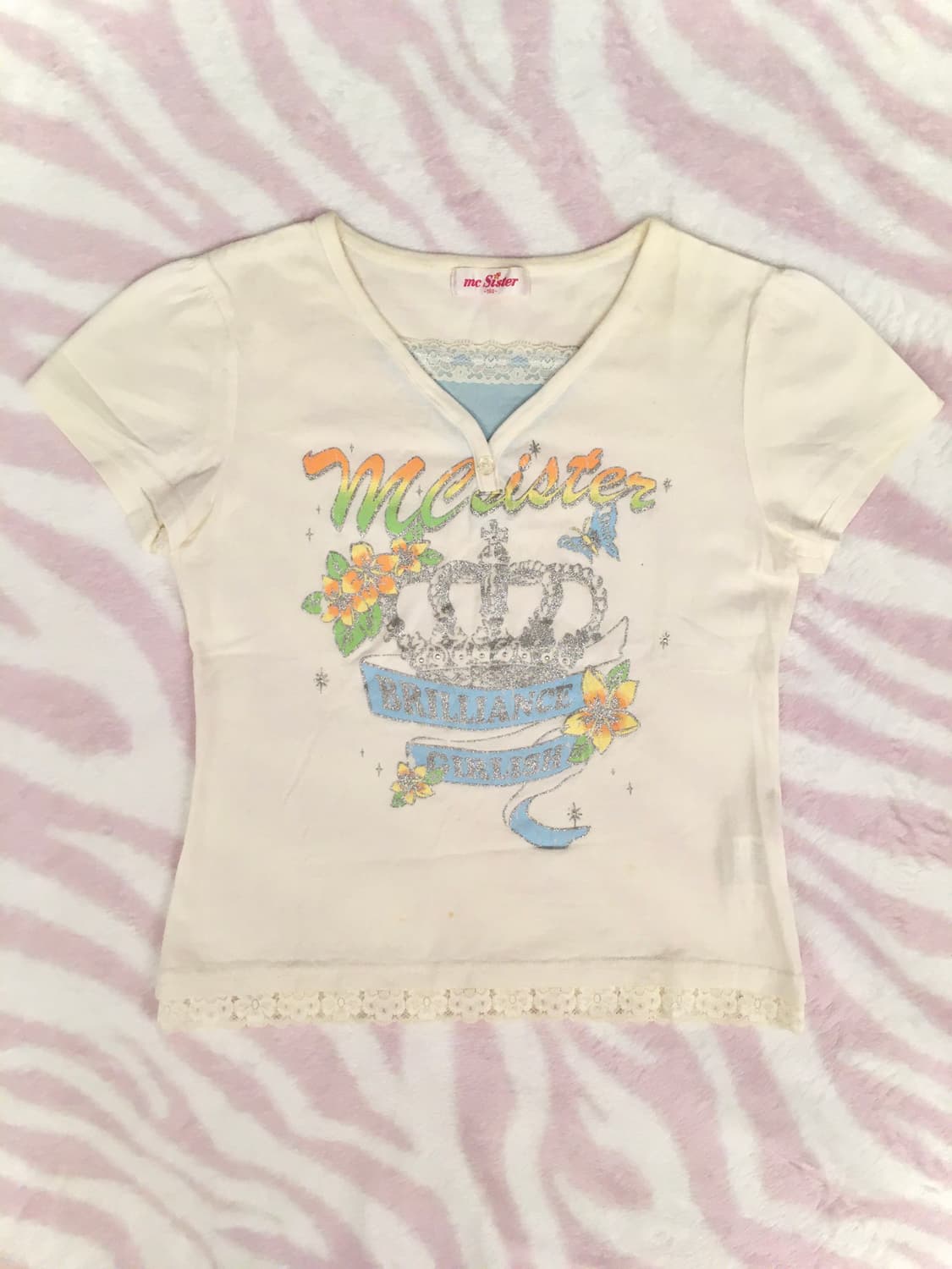 헤이세이 트로피컬 크라운 반팔 탑 조지후쿠 갸루 상품이미지2