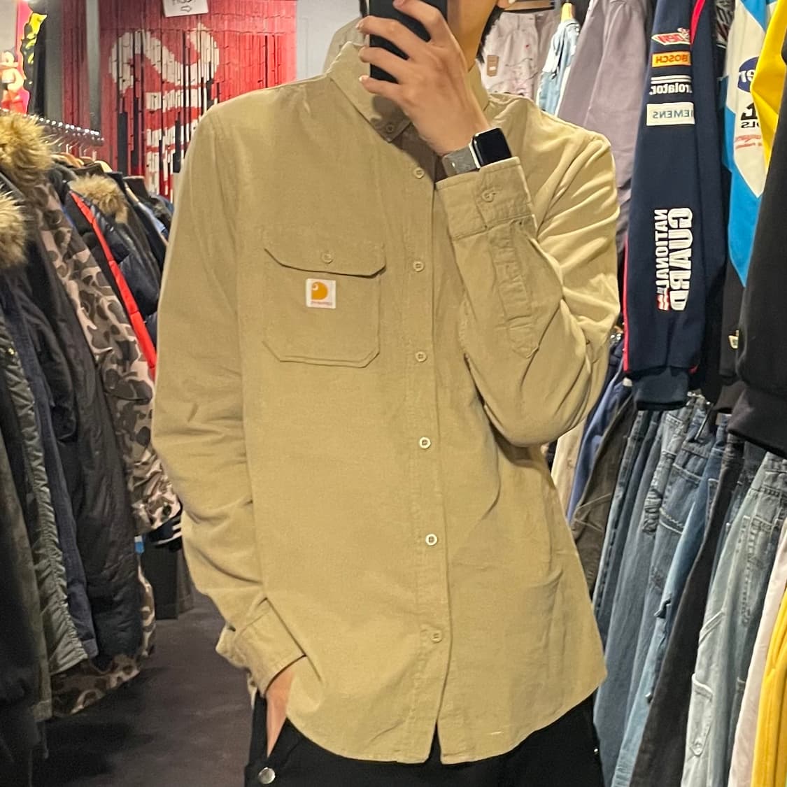 [IM] carhartt 킬하트 베이지 코듀로이 셔츠 상품이미지4