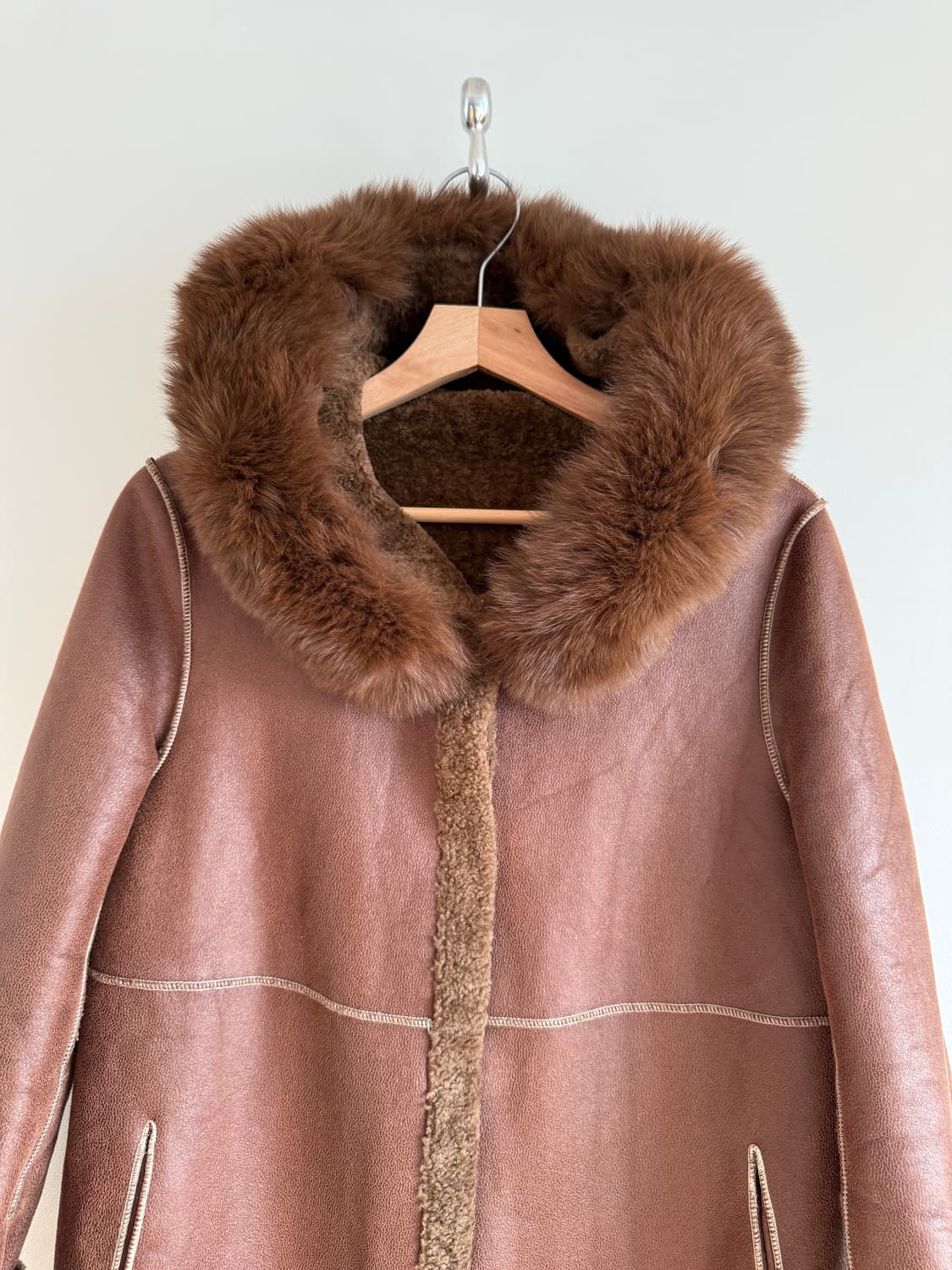 Pre owned 롱 코트 무스탕 상품이미지3