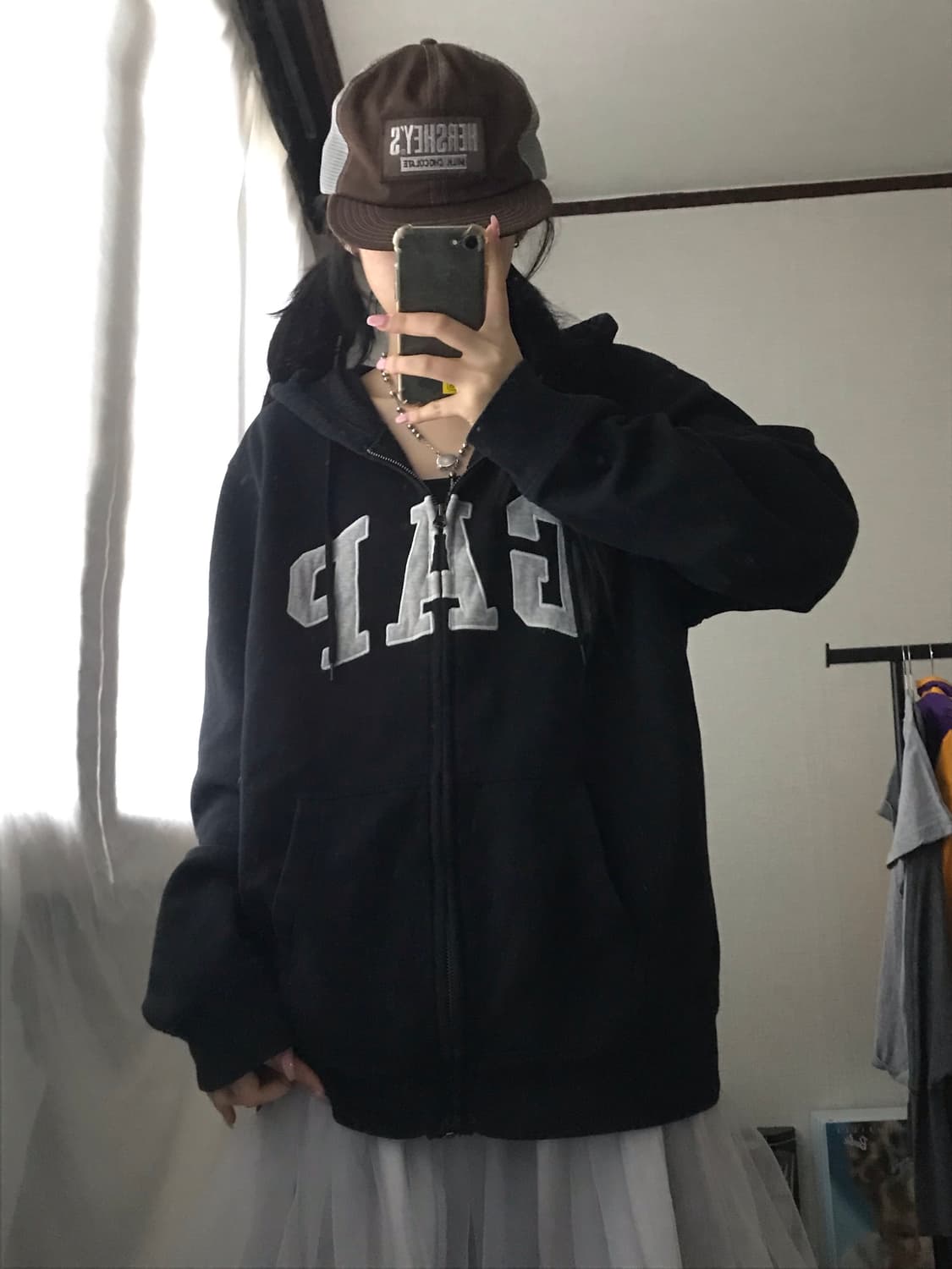 갭 블랙 그레이 후드집업 상품이미지5