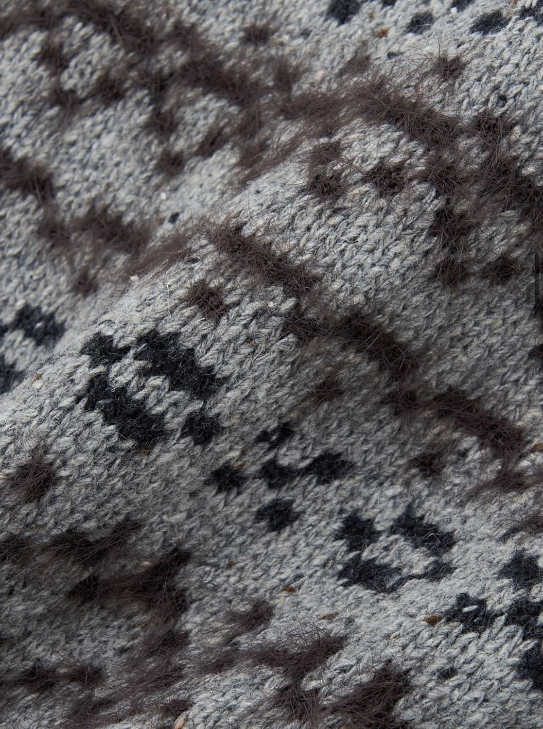 인사일런스 믹스드 자카드 니트 GREY L사이즈 상품이미지4