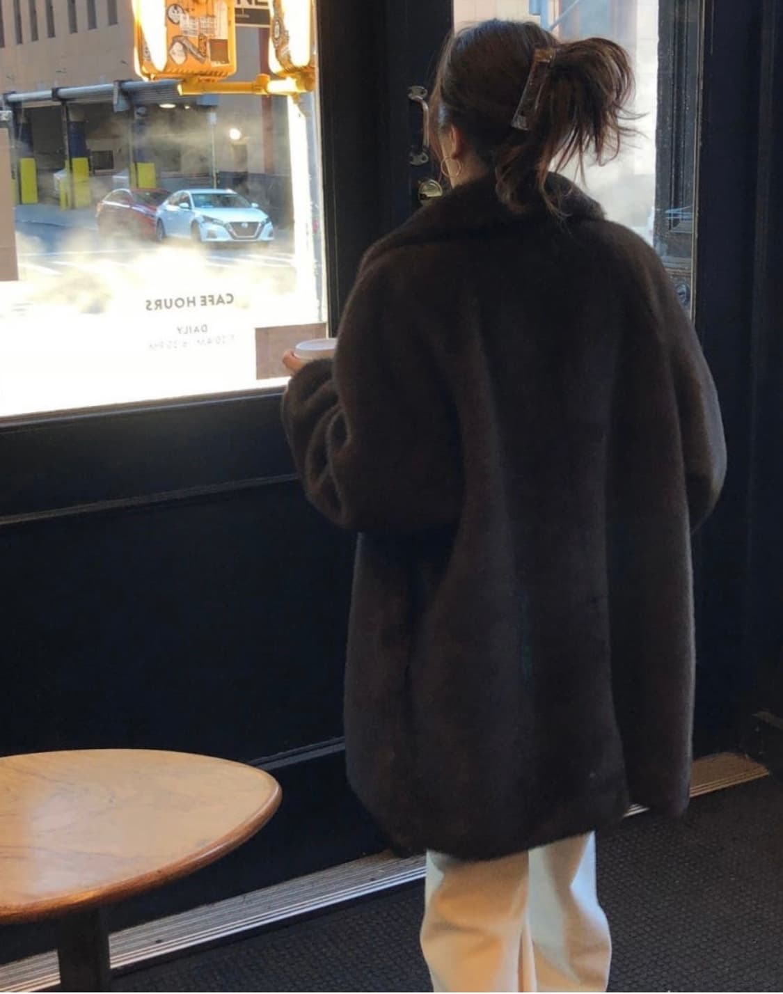 (새상품)파운더스 울먼 하프 퍼 코트 상품이미지3