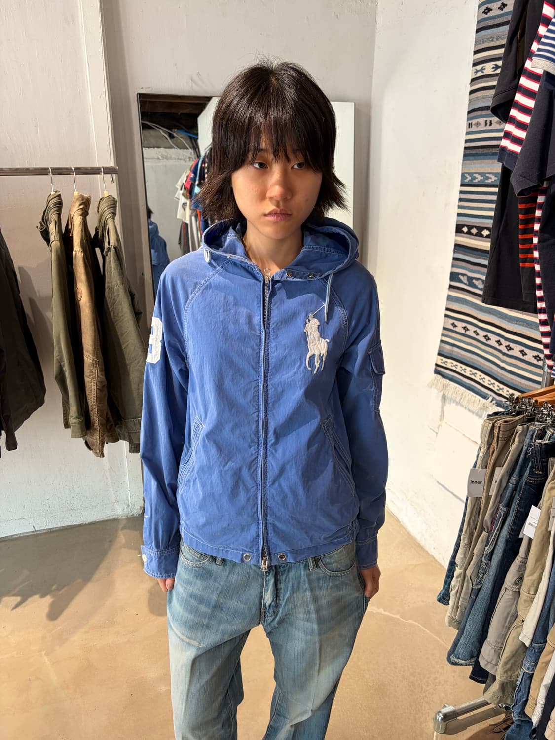 Polo Ralph Lauren 코튼 후드 윈드브레이커 S 상품이미지2