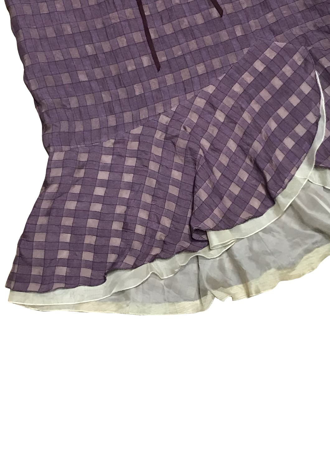 L’est rose 퍼플 체크 머메이드 스커트 상품이미지2