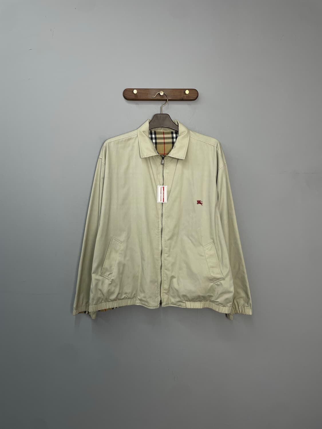 버버리 베이지 노바체크 리버시블 블루종 자켓 H1747 상품이미지3