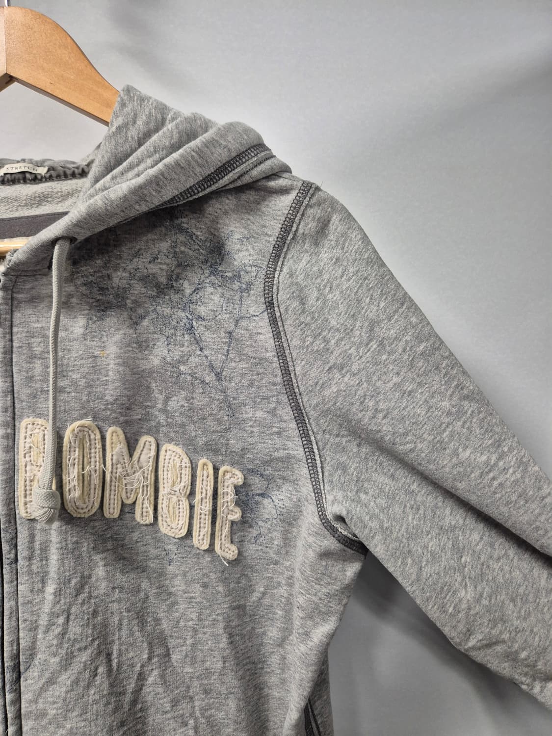 *무료배송*아베크롬비 Y2K 올드스쿨 그레이 플라워 투웨이 후드집업 XL 상품이미지3