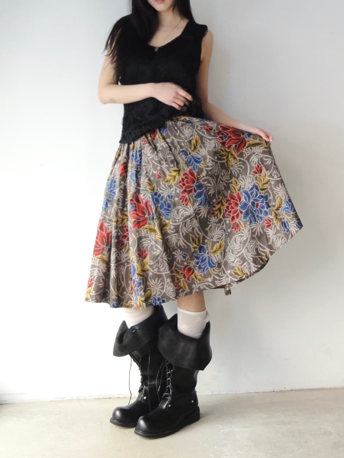 Color garden skirt / khaki grey 상품이미지6