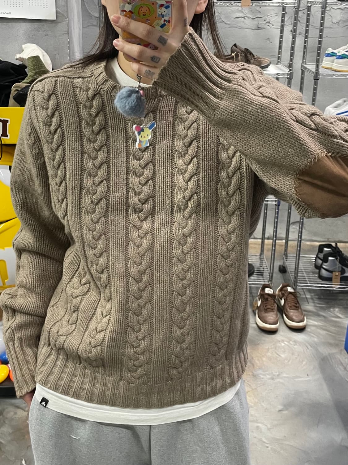 폴로 꽈배기 엘보 패치 니트 상품이미지7