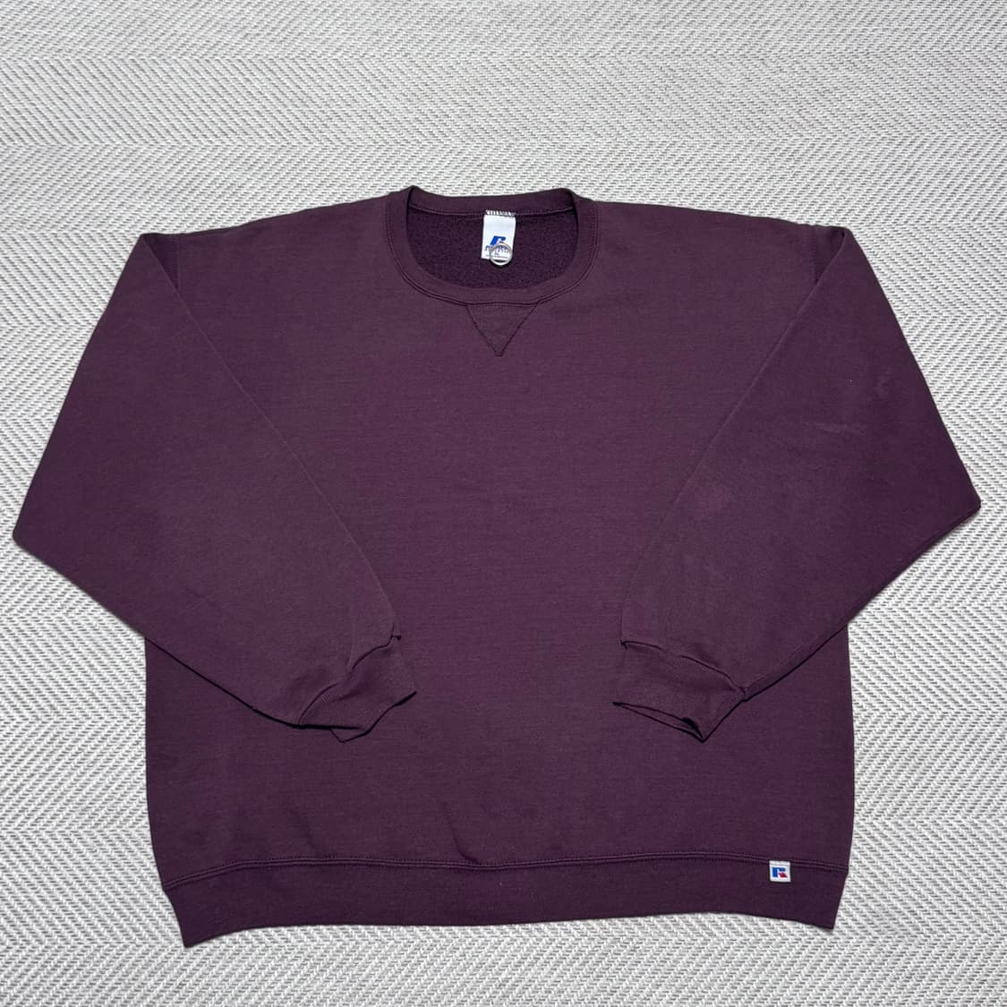 (XL) 00s 빈티지 러셀 애슬레틱 브라운&버건디 맨투맨 상품이미지1