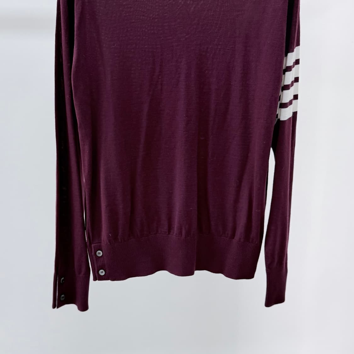 [미사용/1] 톰브라운 사선완장 메리노 울 니트 버건디 상품이미지4