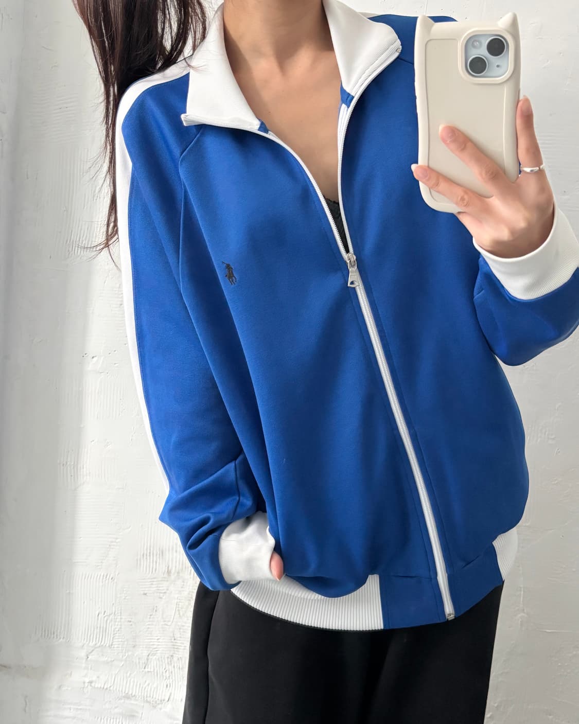 Polo 폴로 랄프로렌 블랙포니 블루컬러 사이드라인 트랙 집업  상품이미지2