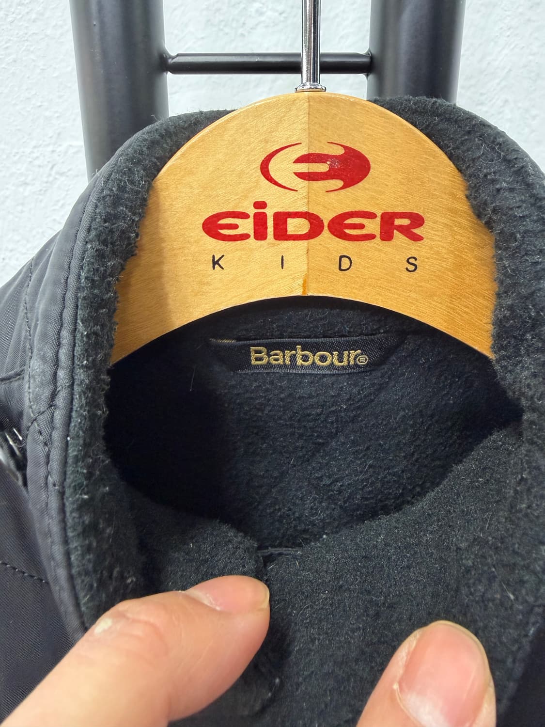 정품) 바버 주니어 블랙 후리스안감 퀼팅자켓 M 상품이미지7